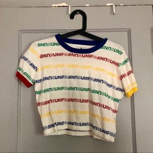 UNIF Primary Color Sweater Cropped Top